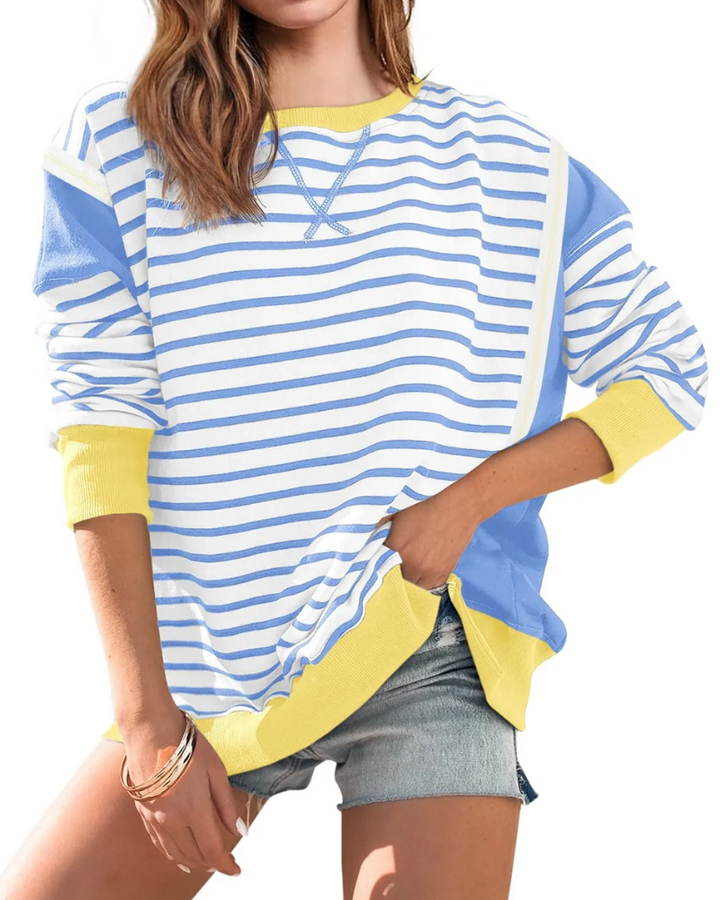 SONERA - Striped Color Block Pullover