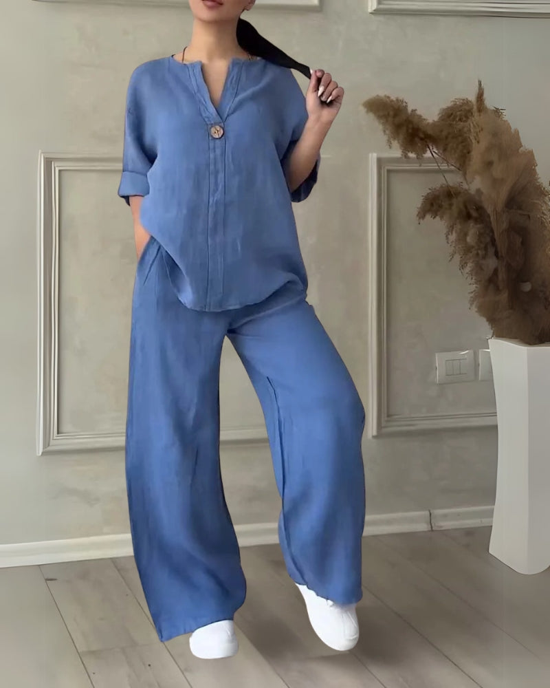 MIMASI - Cotton and linen two-piece set