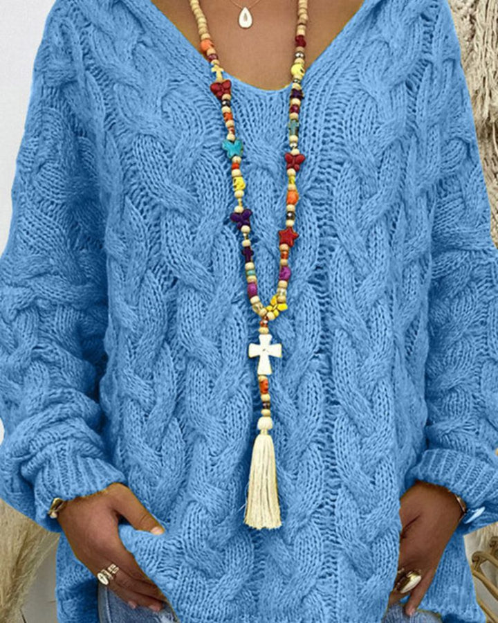 ORION - CABLE KNIT HOODED SWEATER