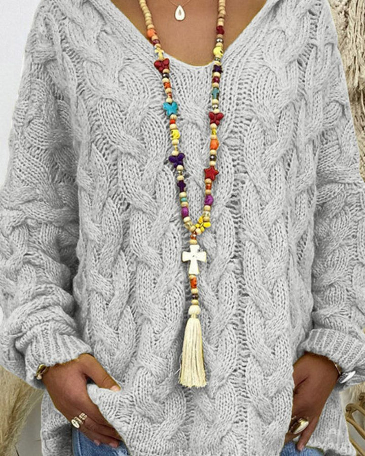 ORION - CABLE KNIT HOODED SWEATER