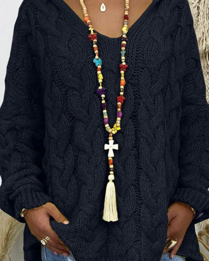 ORION - CABLE KNIT HOODED SWEATER