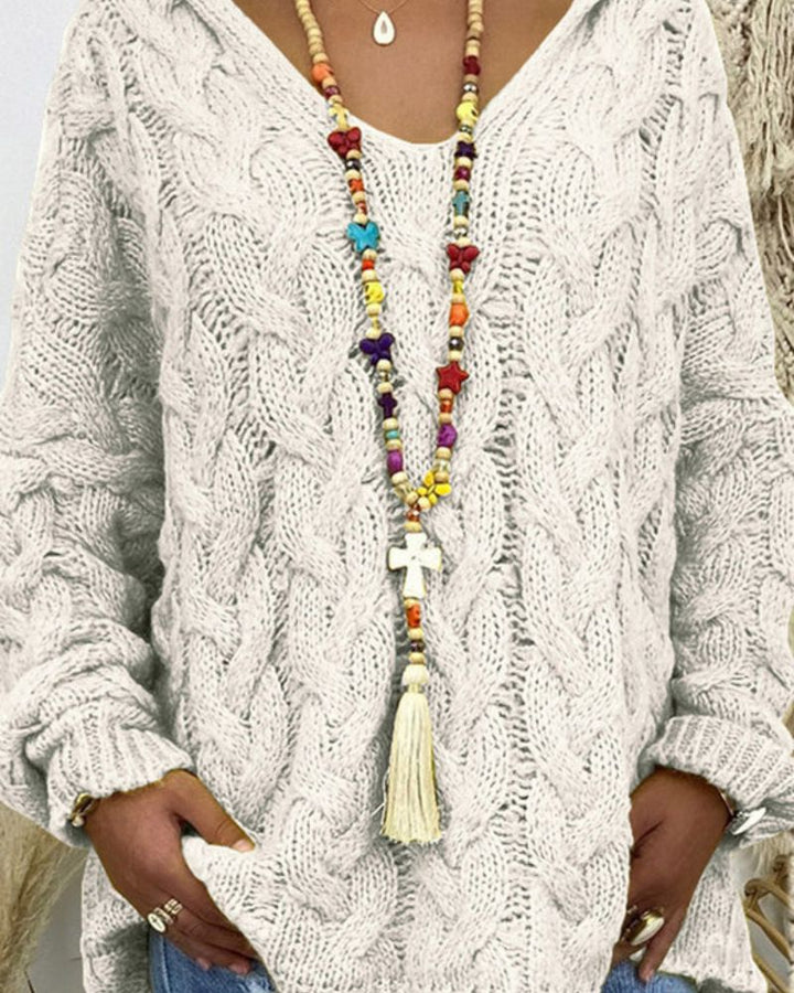 ORION - CABLE KNIT HOODED SWEATER