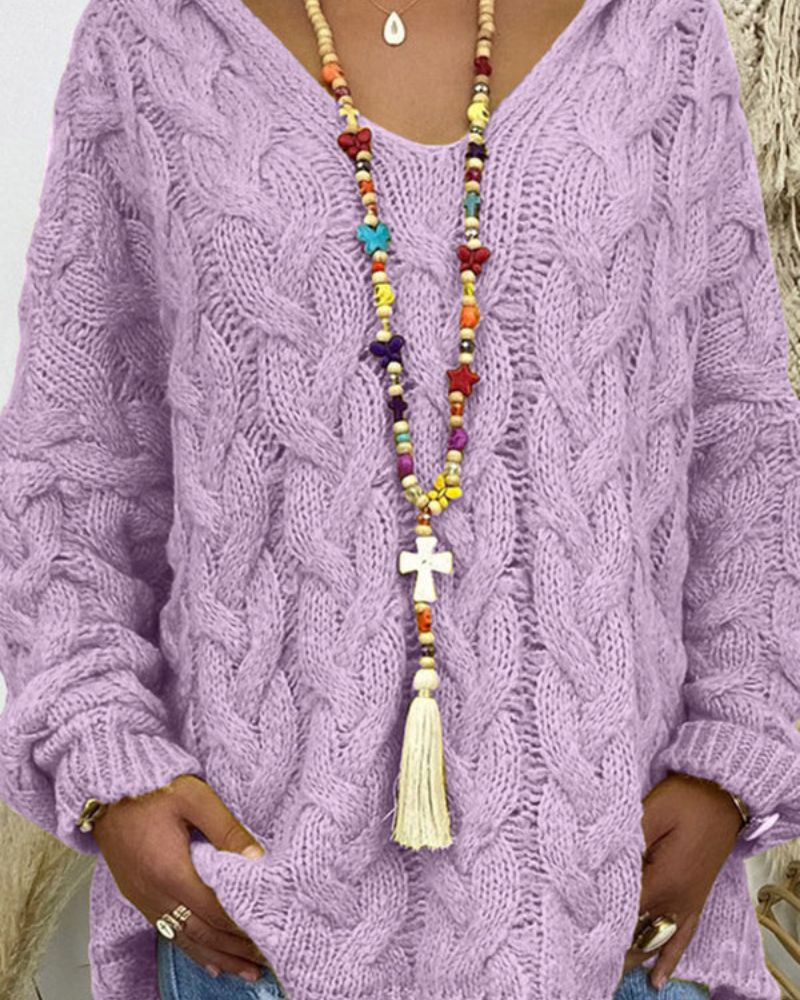 ORION - CABLE KNIT HOODED SWEATER