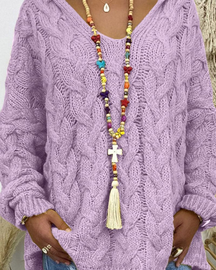 ORION - CABLE KNIT HOODED SWEATER