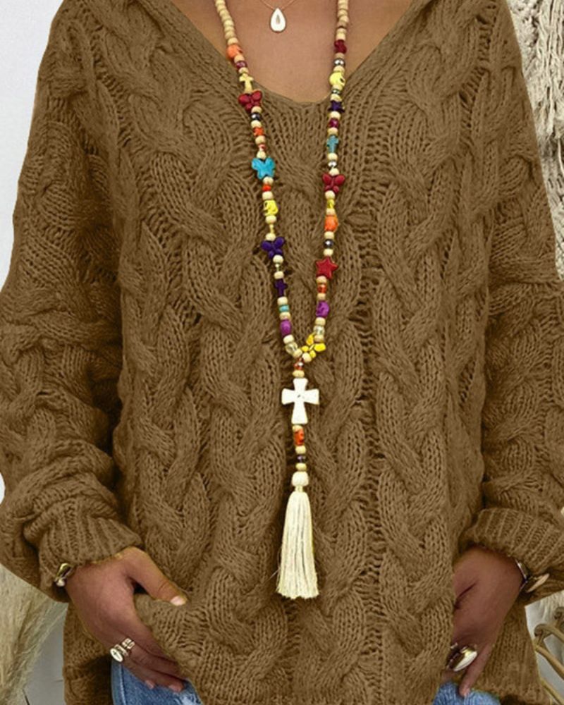 ORION - CABLE KNIT HOODED SWEATER