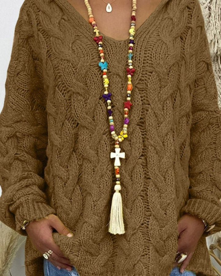 ORION - CABLE KNIT HOODED SWEATER