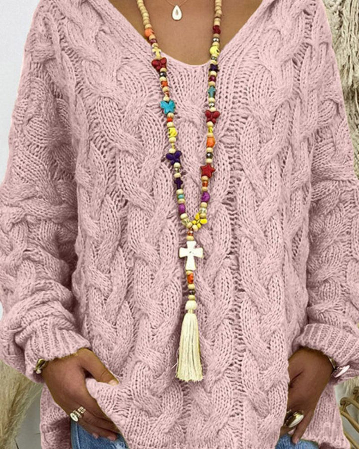 ORION - CABLE KNIT HOODED SWEATER