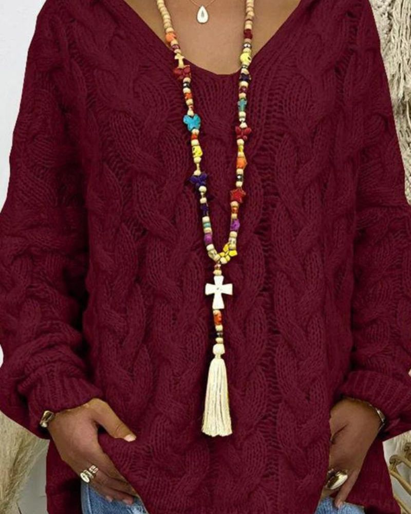 ORION - CABLE KNIT HOODED SWEATER