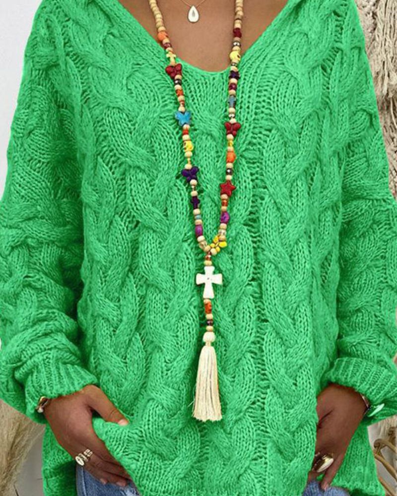 ORION - CABLE KNIT HOODED SWEATER