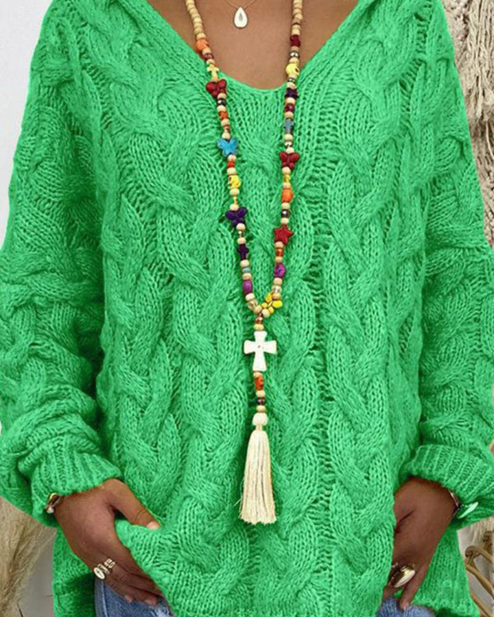 ORION - CABLE KNIT HOODED SWEATER