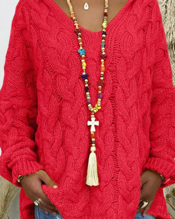 ORION - CABLE KNIT HOODED SWEATER