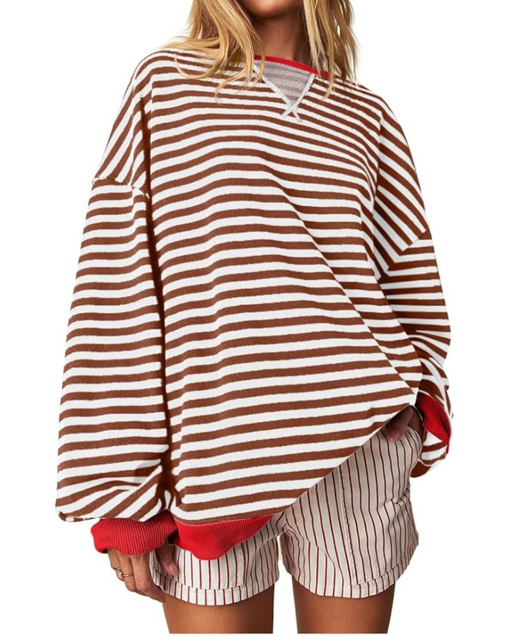 ARINA - Striped Oversized Sweatshirt