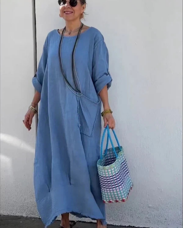COROIA - BOHO COTTON AND LINEN DRESS