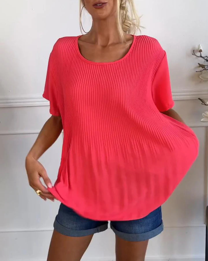 ANERA - PLAIN PLEATED BLOUSE