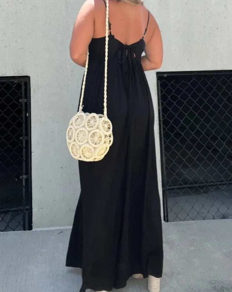 ILIANA - COTTON V-NECK JUMPSUIT