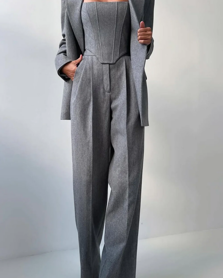 IDARA - 3-piece suit with double-breasted blazer