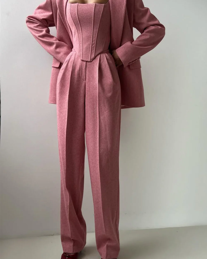 IDARA - 3-piece suit with double-breasted blazer