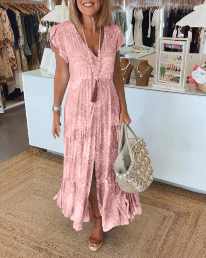 CORNA - Stylish V-neck dress