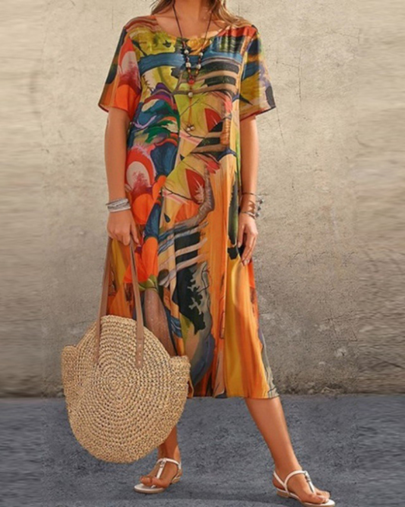SELBY - Comfortable floral dress