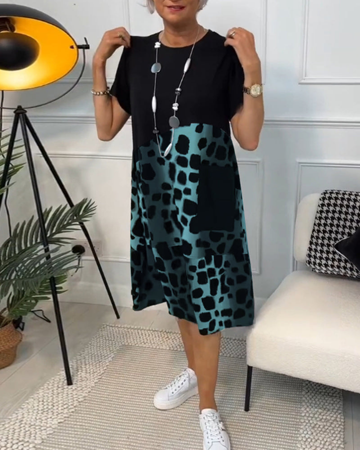 LOVOZA - Short Sleeves Midi Dress