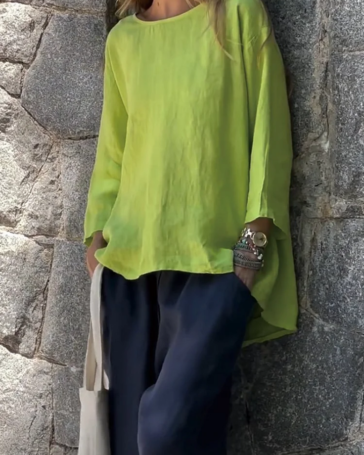 MEDANA - Cotton and linen long sleeve shirt