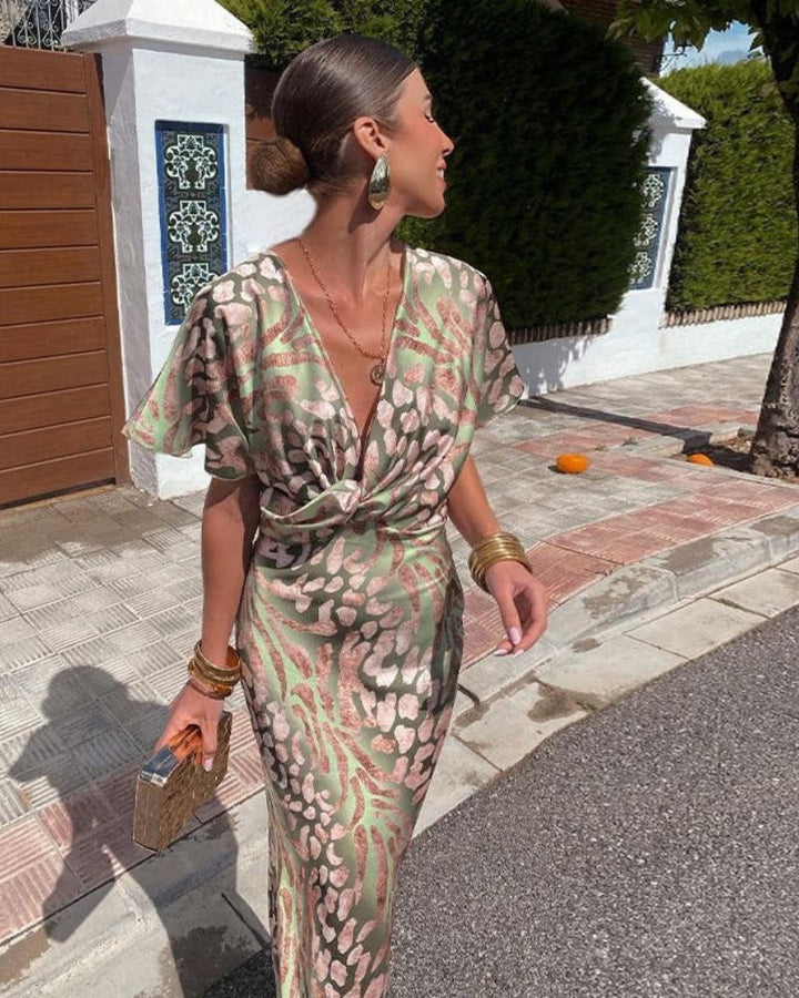 RINA - WOMEN'S V-NECK MAXI DRESS