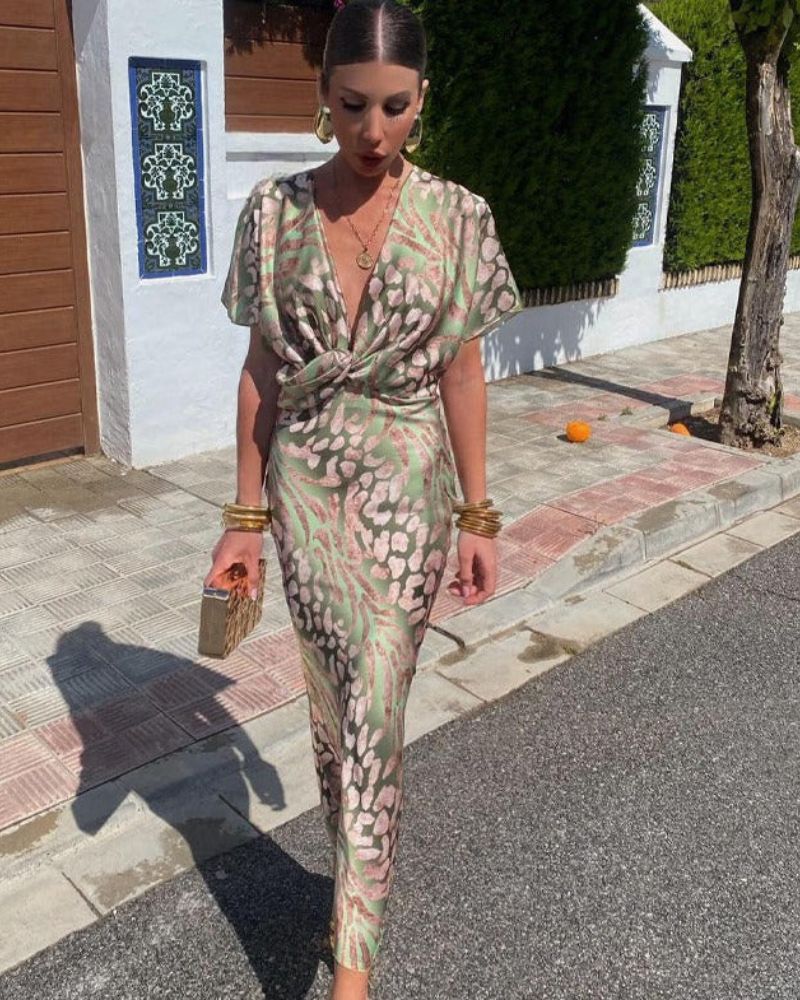 RINA - WOMEN'S V-NECK MAXI DRESS