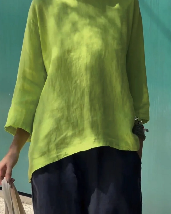 MEDANA - Cotton and linen long sleeve shirt