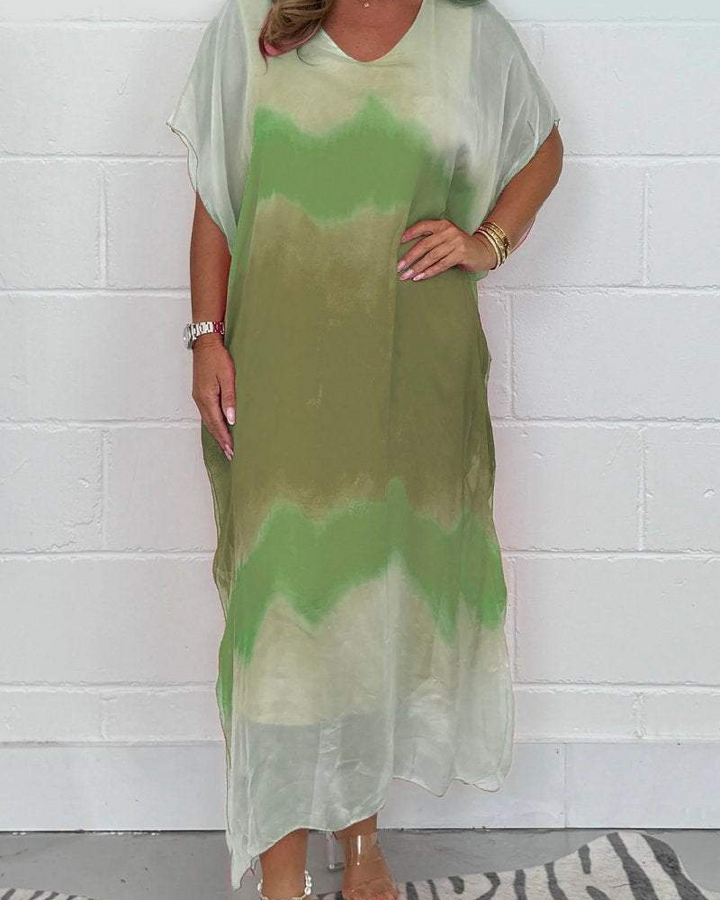 ANDEA - Chiffon Maxi Dip Dye Dress