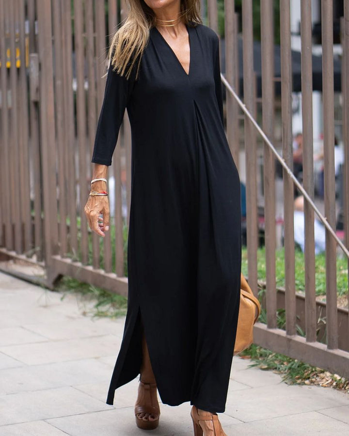 AURATY - Casual V-neck Comfortable Dress