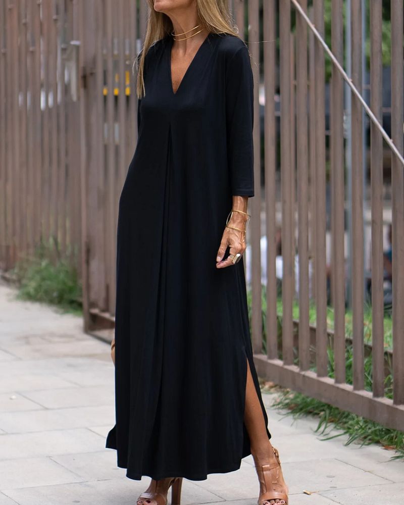 AURATY - Casual V-neck Comfortable Dress