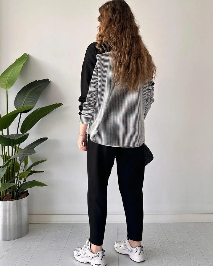 MARIANELA - Casual two-piece suit with color blocks