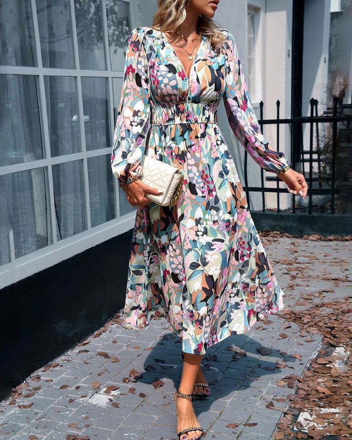 IRIS - ELEGANT FLORAL PRINT STYLISH DRESS