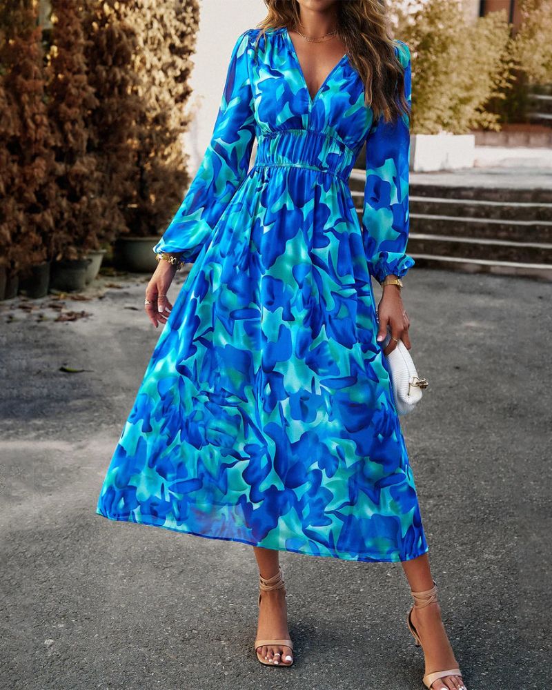 IRIS - ELEGANT FLORAL PRINT STYLISH DRESS