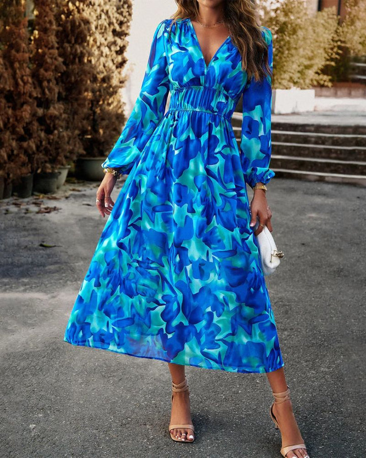 IRIS - ELEGANT FLORAL PRINT STYLISH DRESS