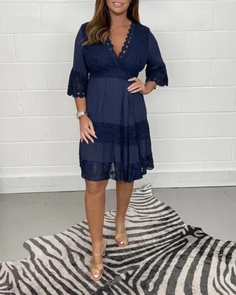 BERINDA - Embroidered Lace Dress