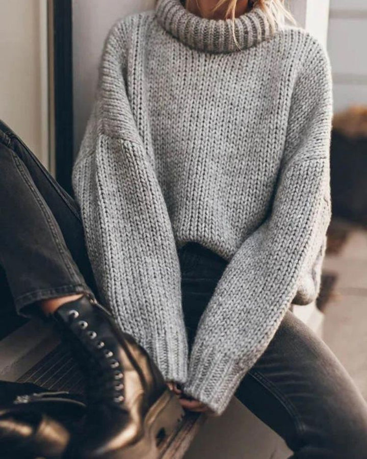 MANLY - KNIT THICK COLLAR PULLOVER SWEATER