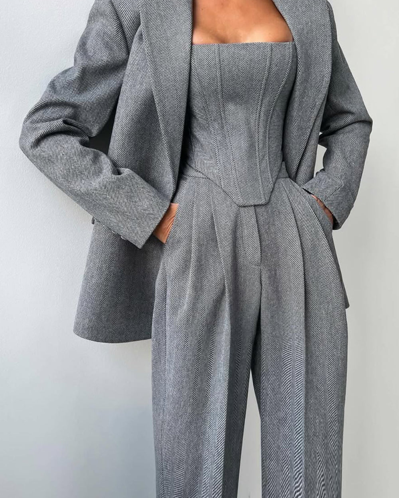 IDARA - 3-piece suit with double-breasted blazer