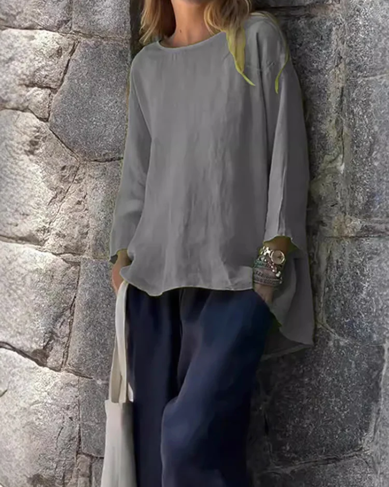 MEDANA - Cotton and linen long sleeve shirt
