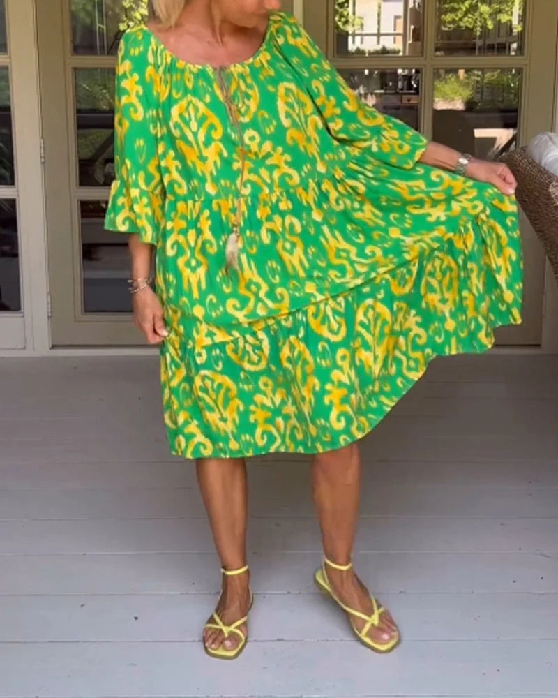 YVONNE - Relaxed Bell-Sleeve Dress
