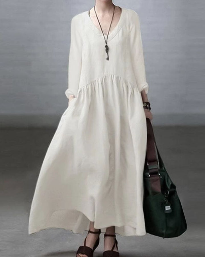 BEJARI - Cotton Linen Loose Dress