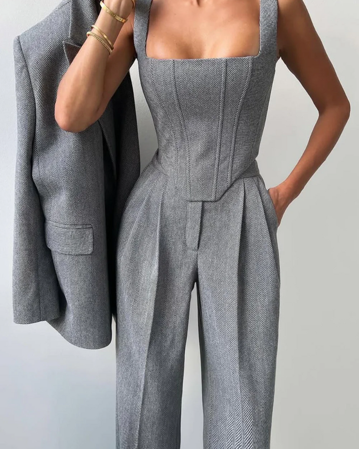 IDARA - 3-piece suit with double-breasted blazer