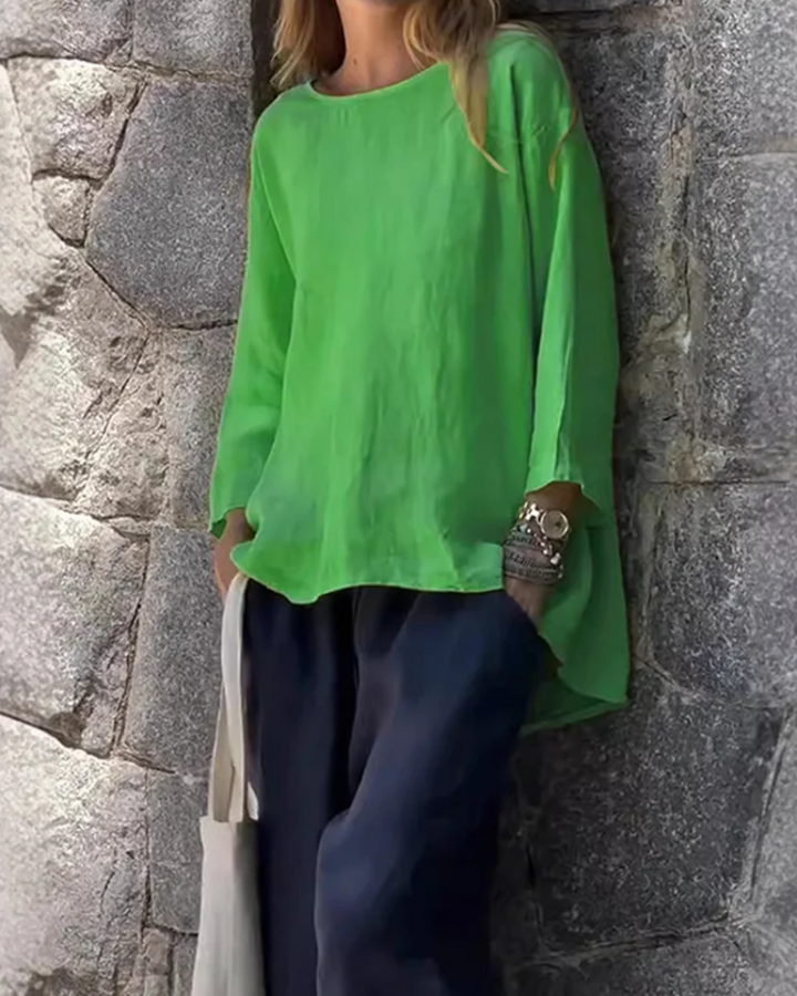 MEDANA - Cotton and linen long sleeve shirt