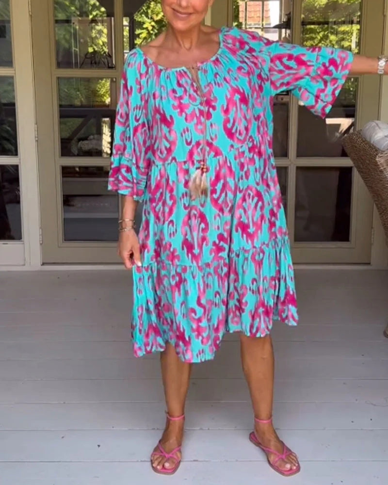 YVONNE - Relaxed Bell-Sleeve Dress