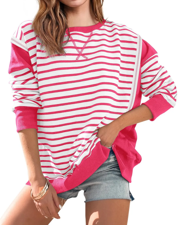 SONERA - Striped Color Block Pullover